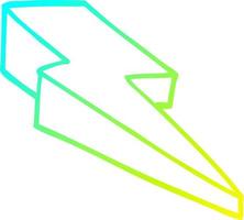 cold gradient line drawing cartoon decorative lightning bolt vector