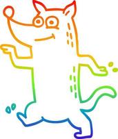 rainbow gradient line drawing cartoon funny dog vector