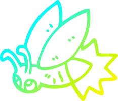 cold gradient line drawing cartoon lightning bug vector