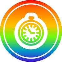 stop watch circular in rainbow spectrum vector