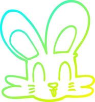 cold gradient line drawing cartoon cute bunny vector