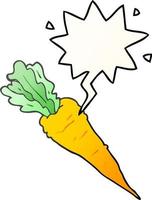 cartoon carrot and speech bubble in smooth gradient style