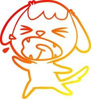warm gradient line drawing cute cartoon dog barking vector