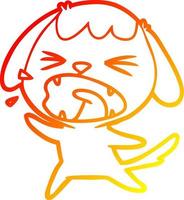 warm gradient line drawing cute cartoon dog barking vector