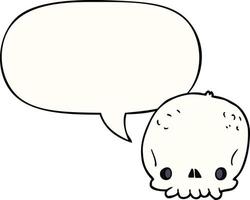 cartoon skull and speech bubble vector