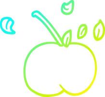 cold gradient line drawing cartoon juicy apple vector