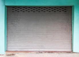 Commercial buildings with the shutter door. photo