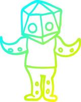 cold gradient line drawing cartoon weird alien vector