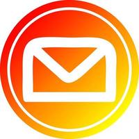 envelope letter circular in hot gradient spectrum vector