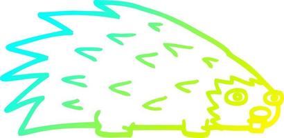cold gradient line drawing cartoon spiky hedgehog vector