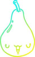 cold gradient line drawing cartoon pear vector