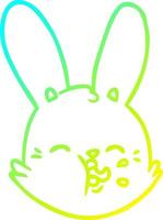 cold gradient line drawing cartoon funny rabbit face vector