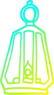 cold gradient line drawing cartoon lantern