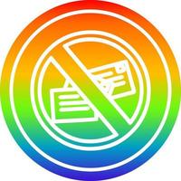 sin correo circular en el espectro del arco iris vector