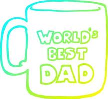 cold gradient line drawing worlds best dad mug vector