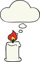 cartoon candle and thought bubble vector