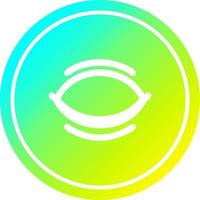 closed eye circular in cold gradient spectrum vector