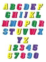 alphabet kids font style. Vector illustration. Isolated on white background