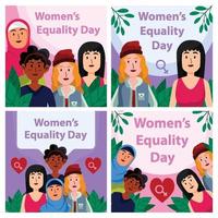 Women's Equality Day Social Media Template vector