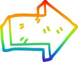 rainbow gradient line drawing cartoon pointing arrow vector