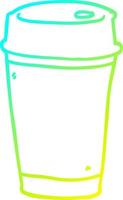 cold gradient line drawing cartoon coffee cup vector