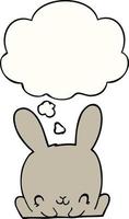 cartoon rabbit and thought bubble vector