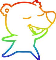 rainbow gradient line drawing cartoon bear vector