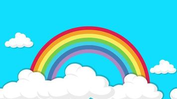 nuvens de arco-íris de fundo de desenho animado video