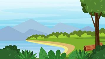 cartone animato sfondo lago di montagna video