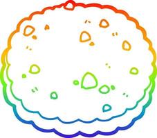 rainbow gradient line drawing cartoon biscuit vector