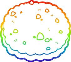 galleta de dibujos animados de dibujo de línea de gradiente de arco iris vector