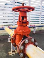 Large water valve with the handle wheel. photo