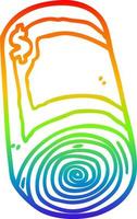 rainbow gradient line drawing cartoon roll of money vector