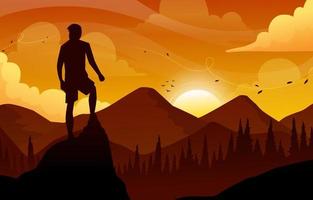 Climbing the Mountain Background vector