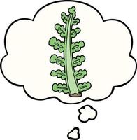 cartoon plant and thought bubble vector