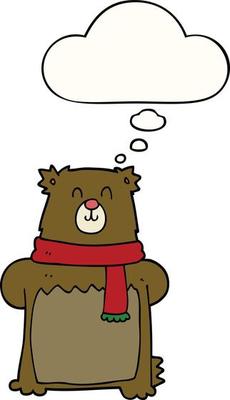 cartoon bear and thought bubble