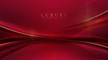 Luxury background with golden line elements and curve light effect decoration and bokeh. vector