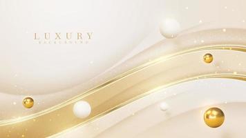 Luxury abstract gold background with ball decoration and shiny elements. vector