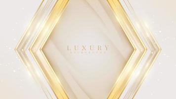 Luxury background with gold line element and glitter light effect decoration. vector