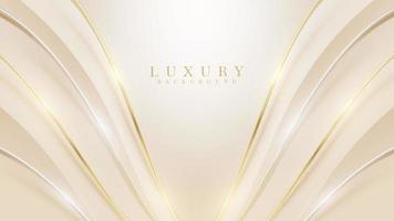 Luxury background with golden curve line element and glitter light effect decoration. vector