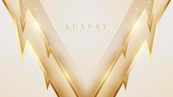 Luxury background with wavy gold line element with glitter light effect decoration. vector