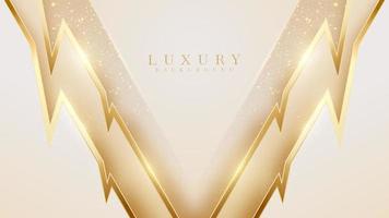 Luxury background with wavy gold line element with glitter light effect decoration. vector