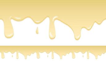 Mayonnaise, yogurt cream or creamy liquid melting and flowing. Simple cartoon design. Template for banner or poster. vector