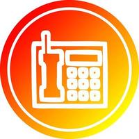 office telephone circular in hot gradient spectrum vector