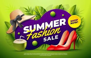 Summer Fashion Sale Poster Background vector