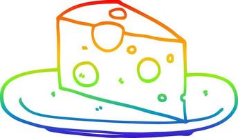 rainbow gradient line drawing cartoon cheese vector