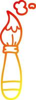 warm gradient line drawing cartoon paint brush vector