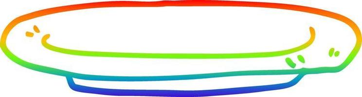 rainbow gradient line drawing cartoon plate vector