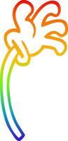 rainbow gradient line drawing cartoon hand gesture vector