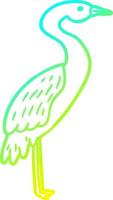 cold gradient line drawing Cartoon stork vector